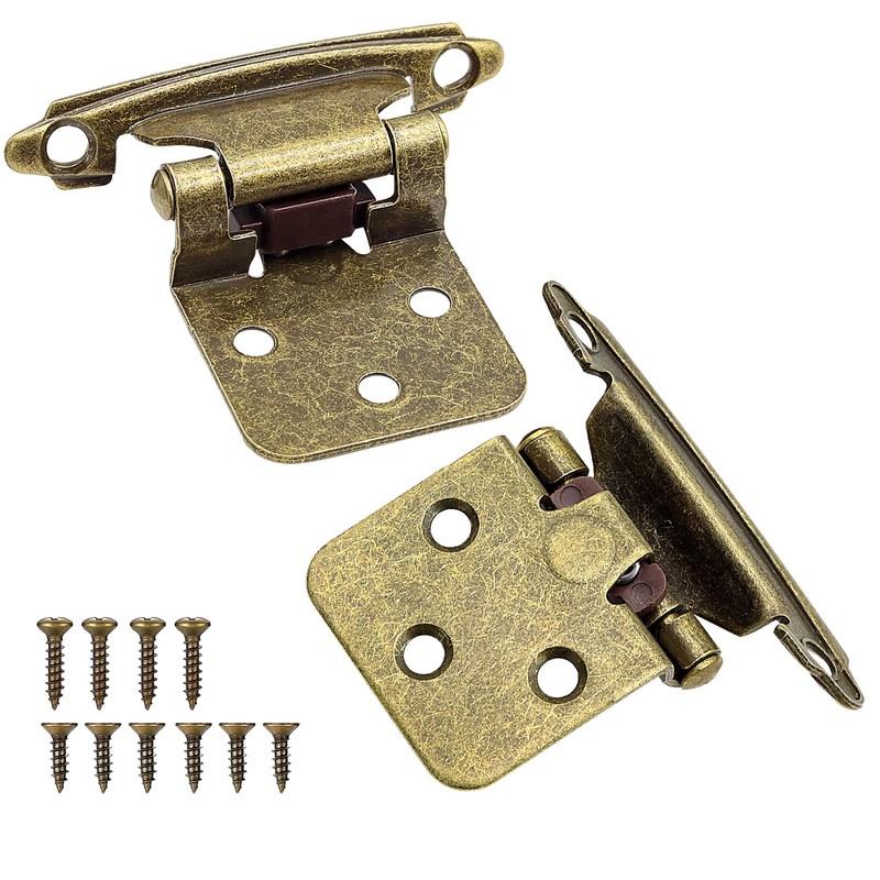 Taokyid Antique Brass Cabinet Hinges for Kitchen Cabinets (10 Pair