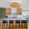 Rattan Ceiling Fans with Light and Remote, Boho Fandelier Ceiling