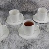 GuangYang 7oz Fine Porcelain Tea Cups and Saucers Set with