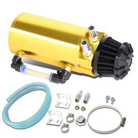 DNA Motoring OCT-ZTL-9046-GD (Gold) Oil Catch Can Reservoir Tank w/Breather Filter Baffled
