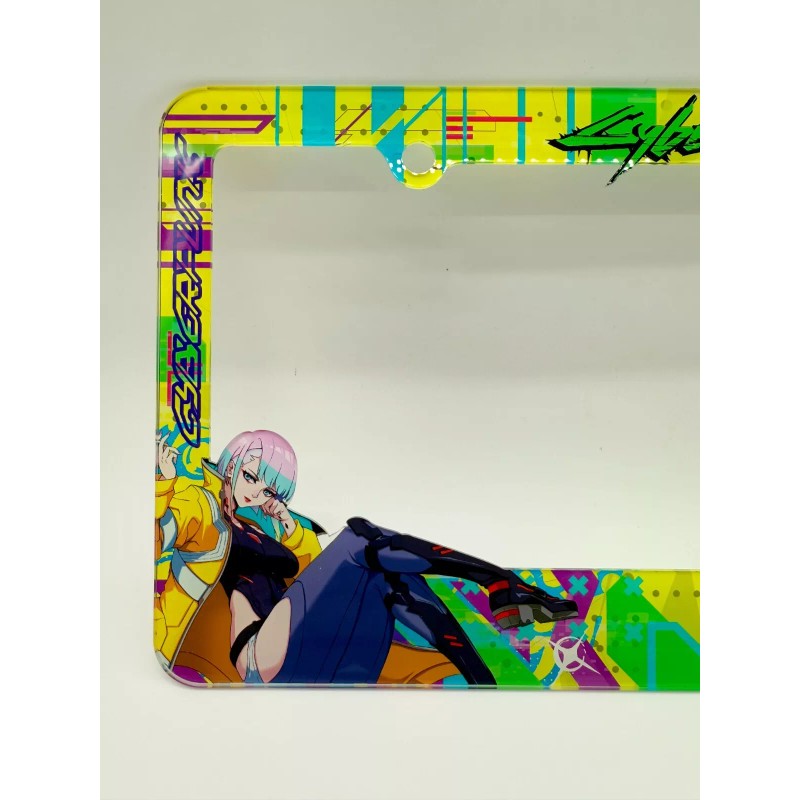 Cyberpunk Edgerunners License Plate Frame with Rebecca and Lucy (Acrylic)