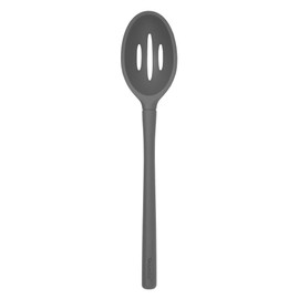 Tovolo Flex-Core Non-Stick All Silicone Slotted Deep Spoon Kitchen Utensil for Scooping and Serving – Heat-Resistant, Dishwasher Safe & BPA Free - Charcoal
