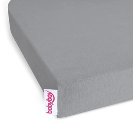 babybay Jersey Fitted Sheet Deluxe Suitable for Mattress Cot Conversion Kit Original and Maxi Grey