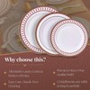 Renaissance Collection White with Red Rim Plastic Plates Combo Set