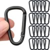 fogman Carabiner for Camping, Stylish, Rustproof, Durable, Aluminum, Black, Set
