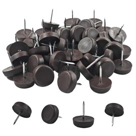 bociloy 100Pcs 5/8" Dia. Nylon Slider Glides Nail-on Furniture Table Chair Sofa Feet Leg Skid Tile Floor Protector Pad, Easy Moving Furniture Sliders, Anti-Scratch Floor Protectors (Brown)
