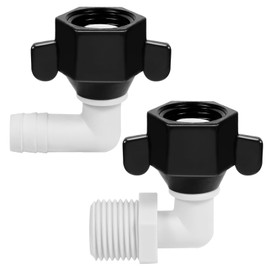 WASSERMANN RV Plumbing Parts, 1/2"NPSF-1/2"Barb and 1/2"NPSF-1/2"NPSM Elbow Swivel Adapter, RV Water Pump Fittings for Water Pump Strainer & RV Water Pumps, Nylon, 2 Pack