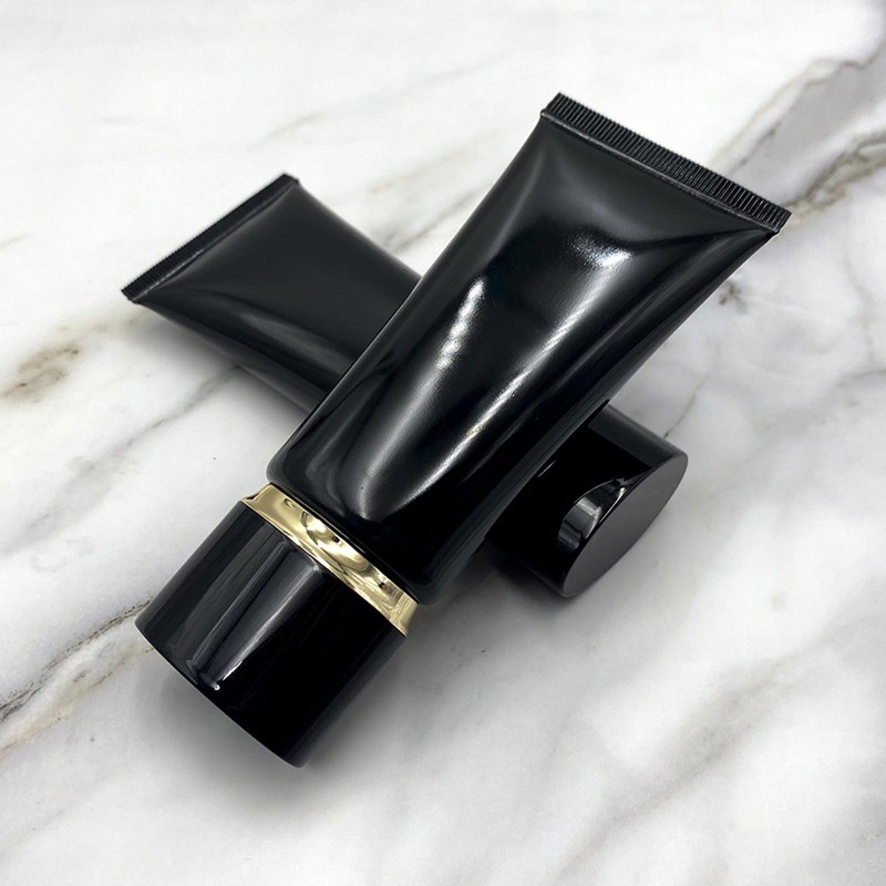 Aspire Empty Black Plastic Squeeze Tubes Cosmetic Containers with Screw