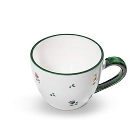 GMUNDNER KERAMIK Tea Cup Maxima Capacity: 0.4 Litres Scattered Flower Crockery Handmade in Austria