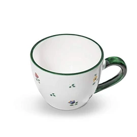 GMUNDNER KERAMIK Tea Cup Maxima Capacity: 0.4 Litres Scattered Flower Crockery Handmade in Austria