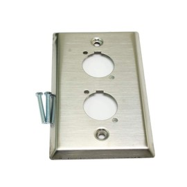 MyCableMart Wallplate: 1 Gang / 2 Hole D-Series/Neutrik Connector Plate, Stainless