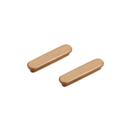 KOVNISE 2 PCS Cabinet Pulls Solid Wood Pulls Beech Pulls Original Wood Color Retro Rustic Style Simple Style for Cabinet Cupboard Door Drawer Dresser Drawer Cabinet Wood Wooden Door Handle (64mm)