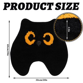 FYSUIMU Cute Black Cat Bathroom Rug U Shaped Toilet Rug Soft Bath Mat Non Slip Washable Floor Mat for Home Hotel Bathroom Restroom Decor