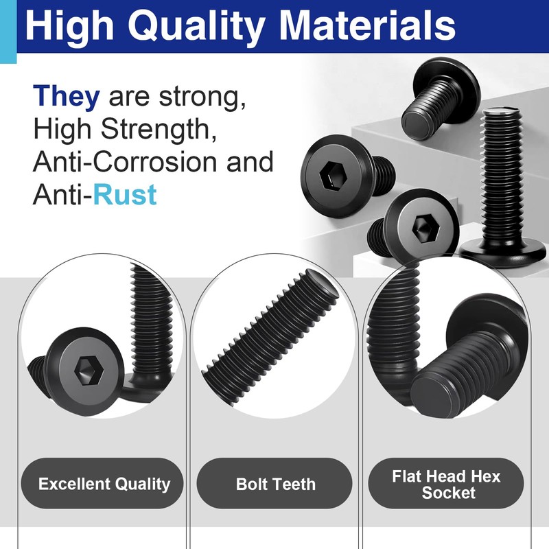 20 Pcs 5/16"-18 x 1-1/2" Flat Head Socket Cap Screws