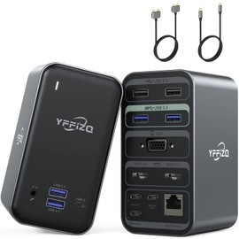 USB C Laptop Docking Station,15-in-1 Triple Display USB C HUB with 4K Dual HDMI,VGA,USB C PD3.0,RJ45,6 USB and 3.5mm Audio Ports,USB-C Multiport Dock Dual Monitor HDMI for MacBook Pro and More