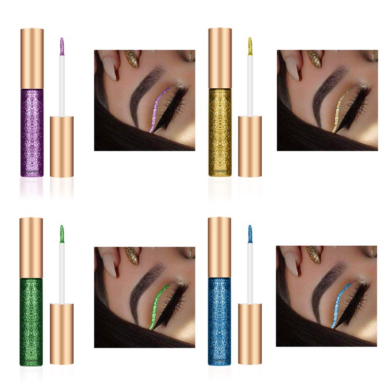 Freeorr 10 Colours Liquid Glitter Eyeliner, Metallic Shimmer Glitter Eyeshadow,