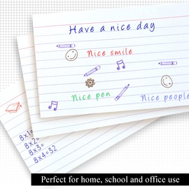 BAZIC Ruled Index Cards 3" X 5" 100 Count, White Flashcards, Ruled Lined Card for Learning Memory Reminder (100/Pack), 1-Pack