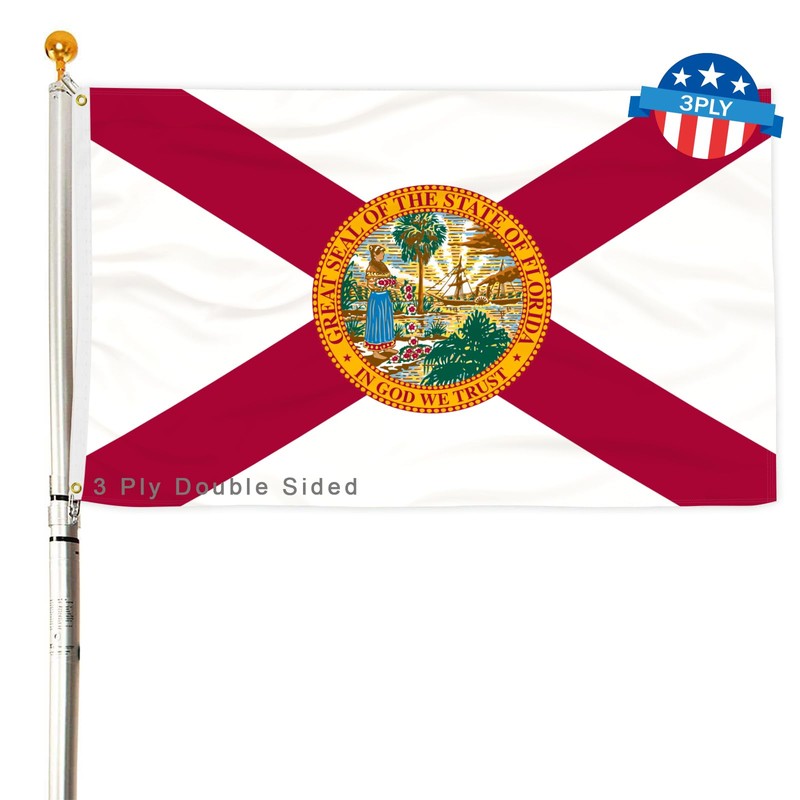 3 Ply Florida State Flag 2x3 Ft 150D Polyester Double