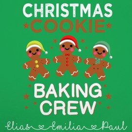 Geschenk mit Namen personalisiert by Shirtracer - Children's apron for boys and girls, Christmas apron, Christmas cookie baking crew, 8 Green