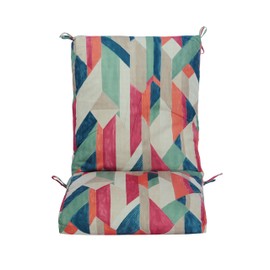 Makimoo Set of 2 Outdoor Dining Chair Cushions, Patio Seating Cushions, 38x18x4.5 inch, for Garden Patio Furniture (Red-Green Geometry)