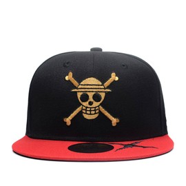 Quanhaigou Adjustable Snapback Hat Men Women Uni Hip Hop Baseball Cap Flat Bill Brim Dad Hat, One Piece Black, One Size, black (black 19-3911tcx), Free Size