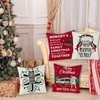 4Pcs Christmas Vacation Pillow Covers 18x18 Inch Funny Christmas Cartoon