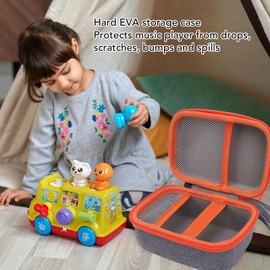Hard Case Compatible with Mini Kids Audio Music Player, Nylon EVA Travel Carrying Case for Children Speaker Plays Audiobook Cards Radio, Portable Holder Bag Hold Up to 36 Cards