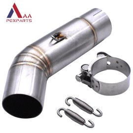 Unbranded Motorcycle Exhaust Mid Link Pipe Slip On 51mm Fits Suzuki GSXR 600 750 2011-2021