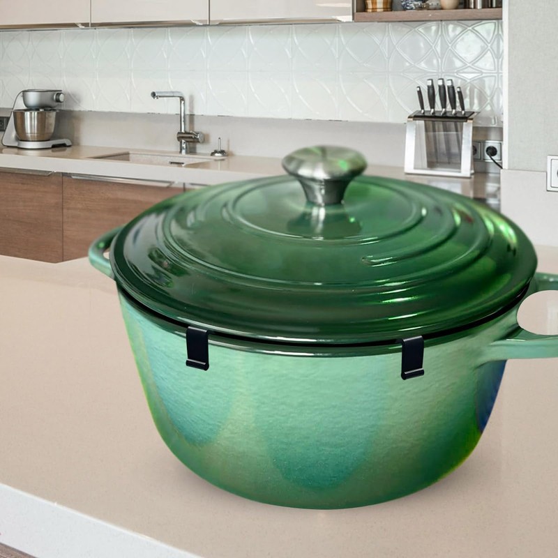 4pcs Dutch Oven Lid Protector Clips,Black Pot Lid Bumper Dutch