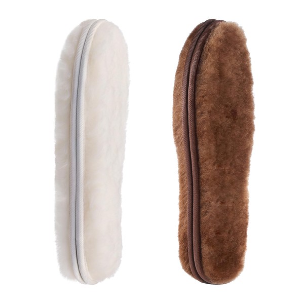 CCSOFTIME 2 Pairs of Real Lambskin Insoles for Men and