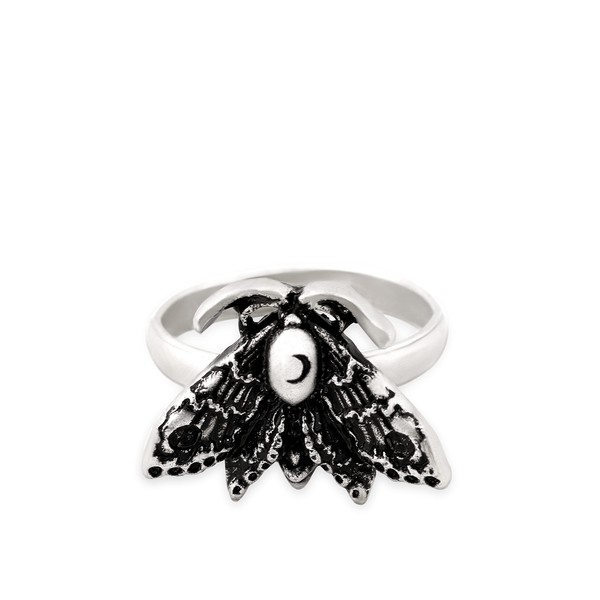 HAQUIL Witchy Moth Ring Crescent Moon Adjustable Ring, Crescent Moon