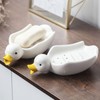 Jaugufiy Ceramic Duck Soap Tray Drain Soap Holder Soap Dish