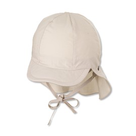 Sterntaler Unisex Children's Peaked Cap with Neck Protection with Ties and Insertable Ear Flaps Sun Hat, beige