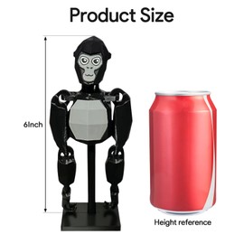 Gorilla Tag Toy, Gorilla Tag Fidget Toy for Kids, Flexible Gorilla Tag Figurine, Creative Gorilla Tag Party Decorations, Collectible Figurines for Stress Relief, Home Offices Desktop Decoratio (Black)