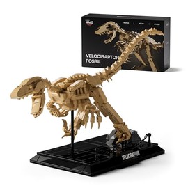 Nifeliz Velociraptor Fossil Model Set, Dinosaur Skeleton Building Set with Display Base for Adults, Collectible Gift for Dinosaur Enthusiasts (498 PCS, NF10357)