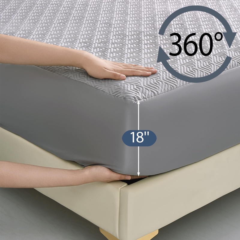 100% TPU Waterproof Mattress Protector Sets with 1 Fitted Sheet