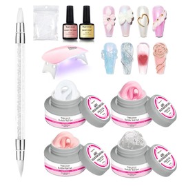 Pink Clear White Nude Solid Builder Gel for Nails Extension DIY Nail Tools Hard 3d Gel Nail Art 60g 2.1oz