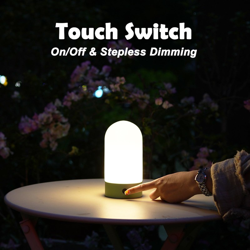 WEILAILUX Battery Operated Shower Lamp Waterproof, Small Portable Cordless Table