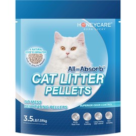 Honey Care All-Absorb Cat Litter Pellets, Zeolite, Long-Lasting Odor Control Non-climping Litter, 3.5 Lbs Pack