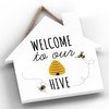 Global Designs Welcome To Our Hive Bee Themed Decorative Wooden