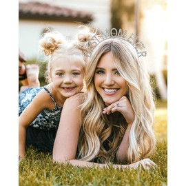 HSWE Mother’s Day Headband Sparkle Rhinestone BEST MOM EVER Hairbands Crystal BEST MOM EVER Letter Tiara Crown Headpiece for Mama Birthday Mother’s Day Gift