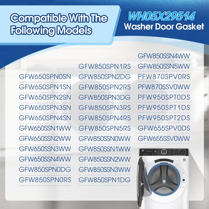 OEM WH05X29514 Washer Door Diaphragm, Washer Door Boot Seal For