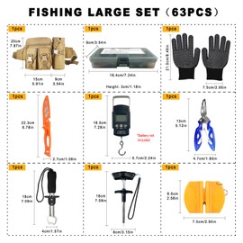 L PATTERN Fishing Accessories Set, Complete Professional Case, Fishing Accessory Set Includes Multifunctional Fishing Pliers Set, Fishing Line, Wobblers, Fishing Accessories, Fishing Bait Set,