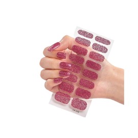 Generic 16Pcs Glitter Gold Pure Color Full Nail Wraps Nail Polish Sticker Thick Cs039 Nail Wraps Stickers Manicure Supplies for Women Nails Full Long Lasting Easy Apply and Remove
