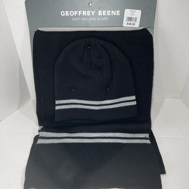 Geoffrey Beene New Geoffrey Beene Black And White Knit Hat