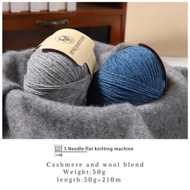 RYNJ JIASIYAHE Wool Yarn Inner Mongolian Cashmere Blend Yarn, Cashmere Yarn for Crocheting, 6-Ply Warm Soft Luxurious Hand Knitting Yarn (Black,1 Pack)