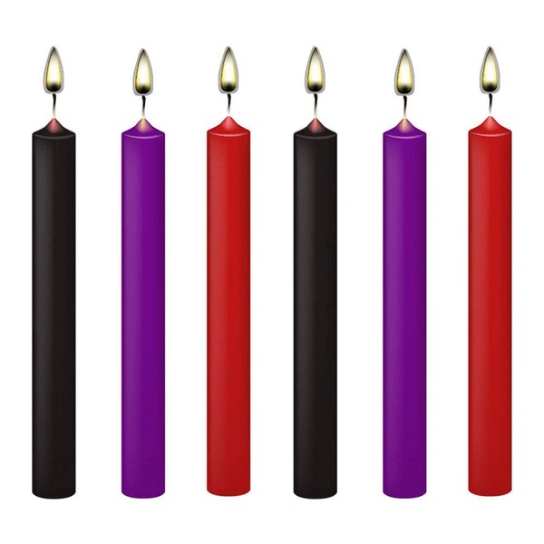 Low Temperature Candles, Set of 6 Romantic Wax Candles, Drip