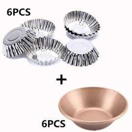 LaiYHe 12 PCS Egg Tart Pans, Nonstick Ripple Mold, Portuguese Tart Mold, Pudding Mold, Jelly Mold, Shape Reusable Cupcake and Muffin Baking Cup Tartlets Pans