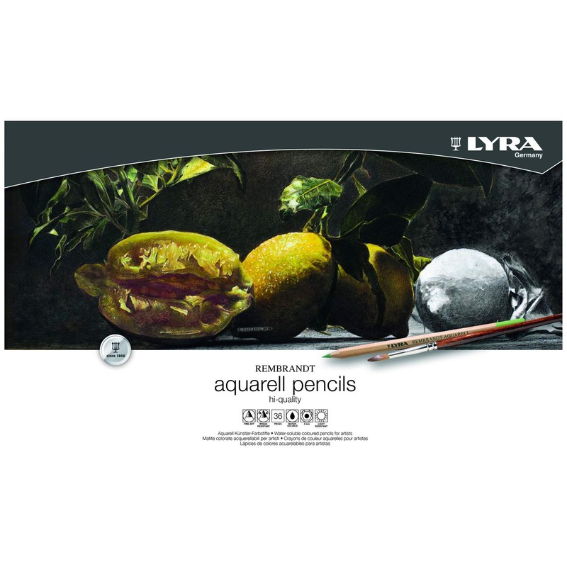 Lyra Metal Case with 2011360 Rembrandt Watercolour Pencils, Assorted Colours