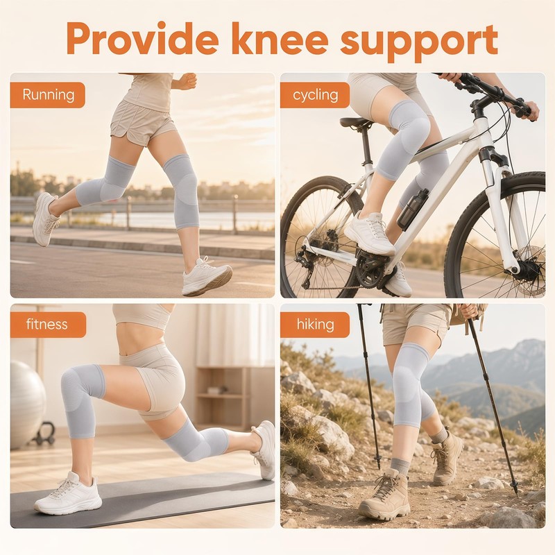 Mivoro Bamboo Knee Sleeve for Knee - One Pair Bamboo